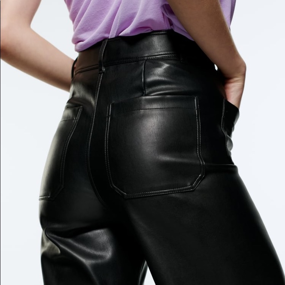 Zara - FAUX LEATHER MARINE STRAIGHT PANTS
